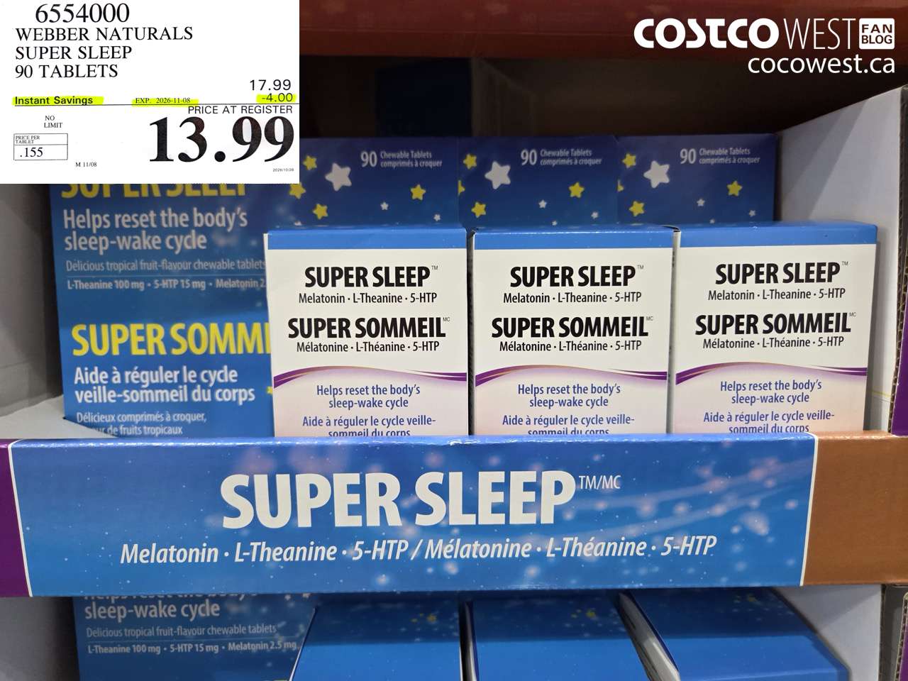 6554000 WEBBER NATURALS SUPER SLEEP 90 TABLETS ($4.00 INSTANT SAVINGS EXPIRES ON 2026-11-08) $13.99