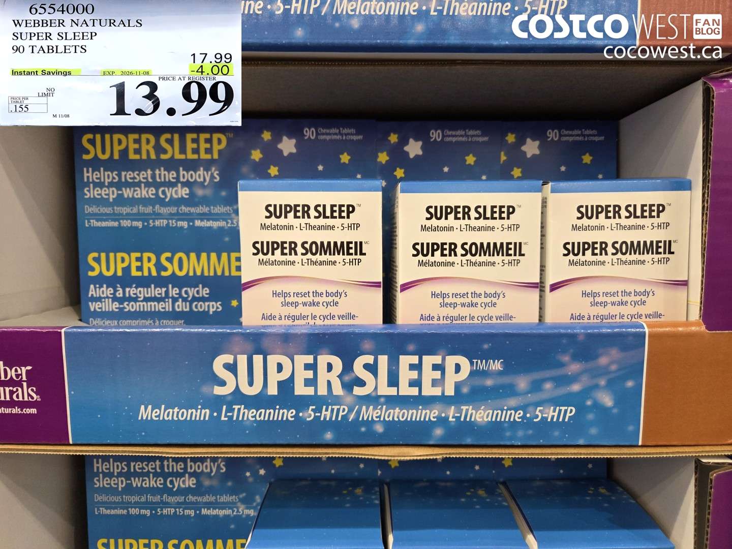 6554000 WEBBER NATURALS SUPER SLEEP 90 TABLETS ($4.00 INSTANT SAVINGS EXPIRES ON 2026-11-08) $13.99
