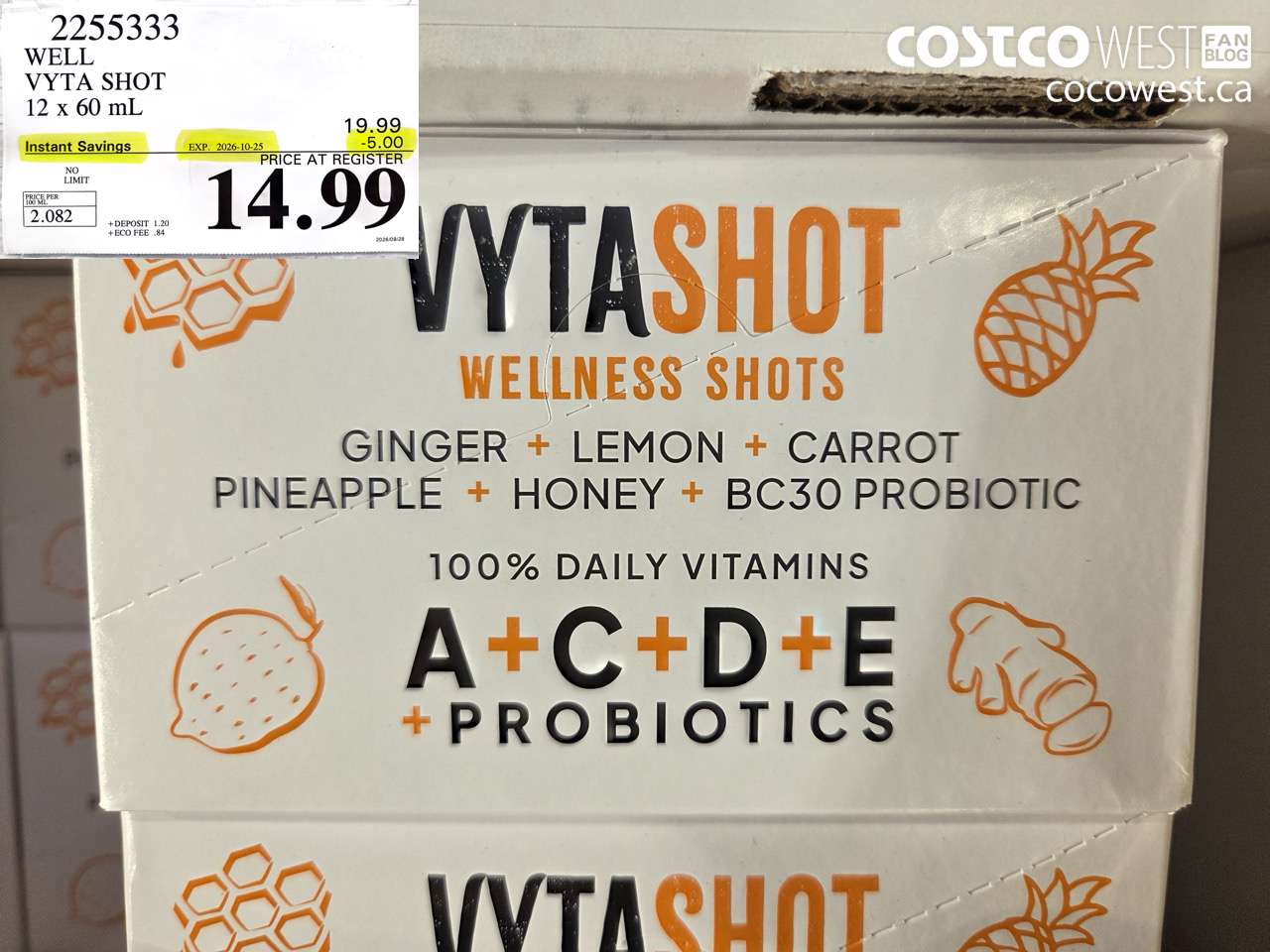 2255333 WELL VYTA SHOT 12 X 60 ML ($5.00 INSTANT SAVINGS EXPIRES ON 2026-10-25) $14.99
