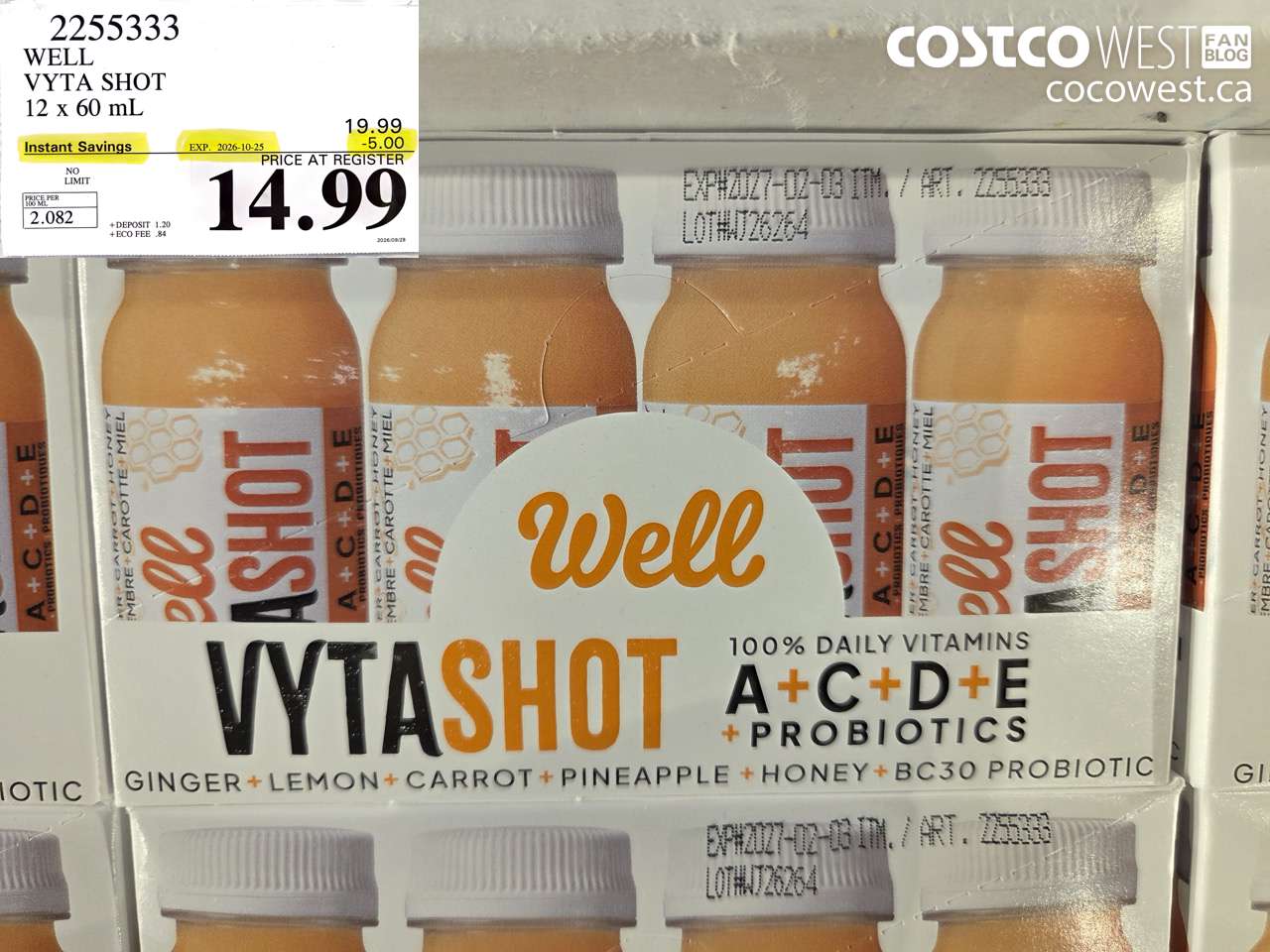 2255333 WELL VYTA SHOT 12 X 60 ML ($5.00 INSTANT SAVINGS EXPIRES ON 2026-10-25) $14.99