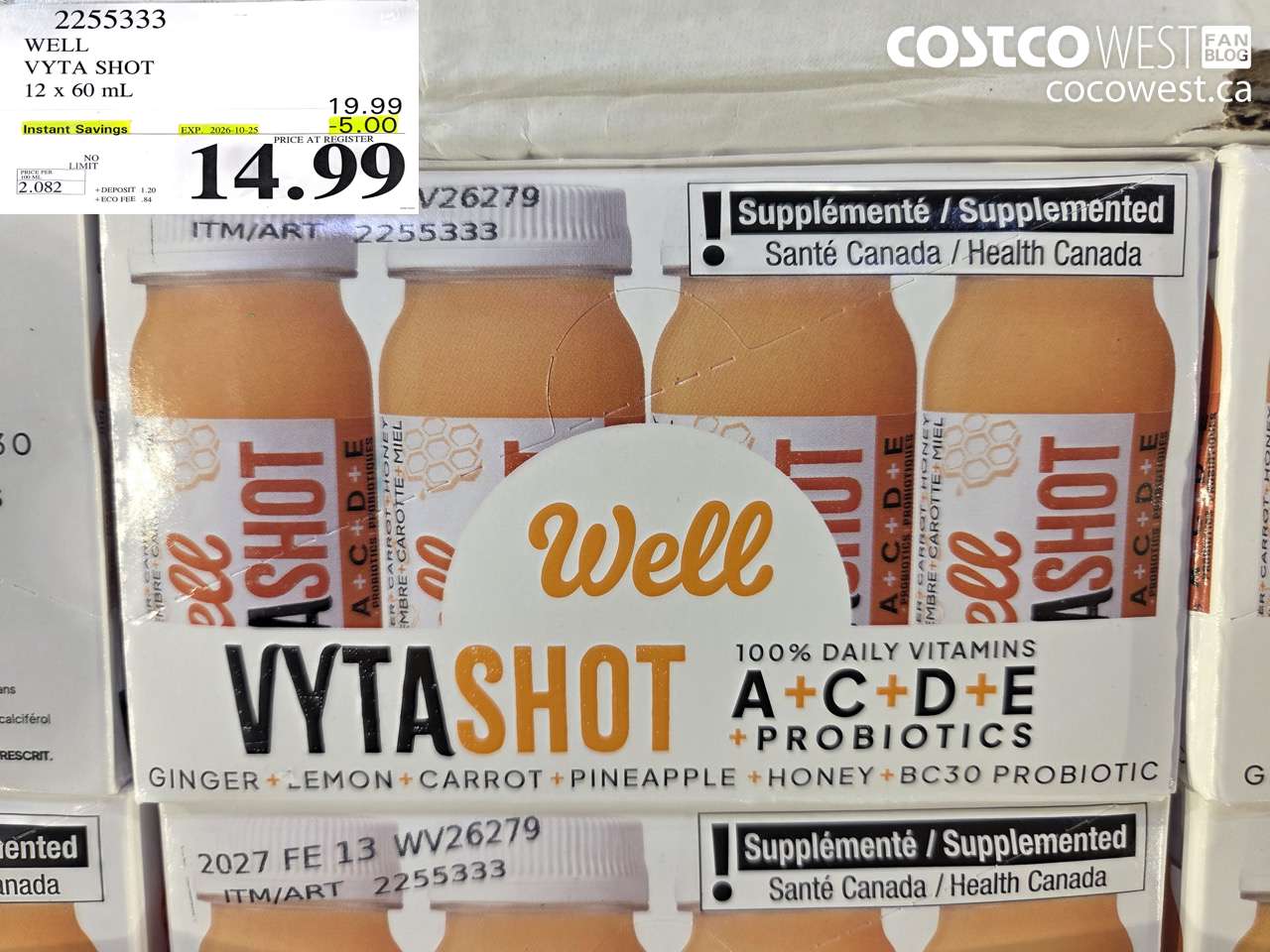 2255333 WELL VYTA SHOT 12 X 60 ML ($5.00 INSTANT SAVINGS EXPIRES ON 2026-10-25) $14.99