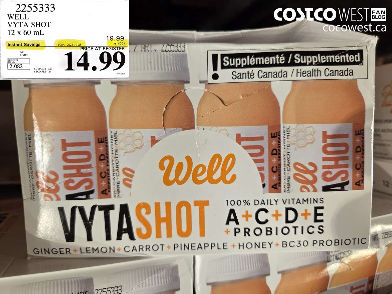 2255333 WELL VYTA SHOT 12 X 60 ML ($5.00 INSTANT SAVINGS EXPIRES ON 2026-10-25) $14.99