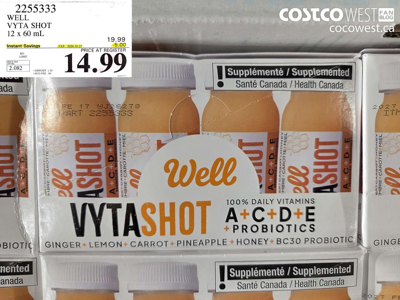2255333 WELL VYTA SHOT 12 X 60 ML ($5.00 INSTANT SAVINGS EXPIRES ON 2026-10-25) $14.99