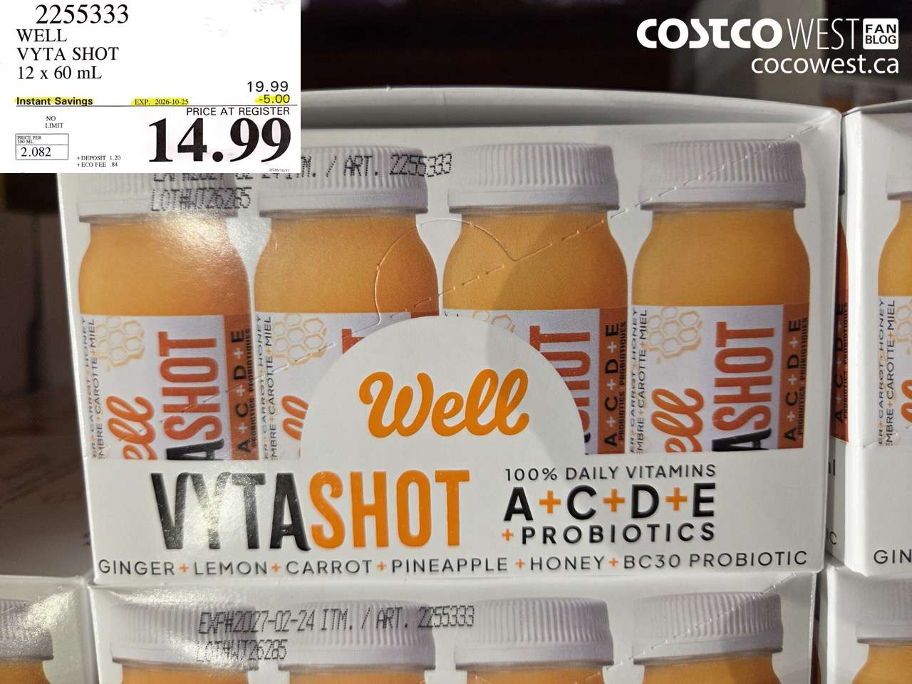 2255333 WELL VYTA SHOT 12 X 60 ML ($5.00 INSTANT SAVINGS EXPIRES ON 2026-10-25) $14.99
