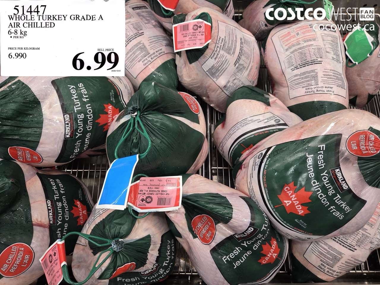 51447 WHOLE TURKEY GRADE A AIR CHILLED 6-8 KG $6.99