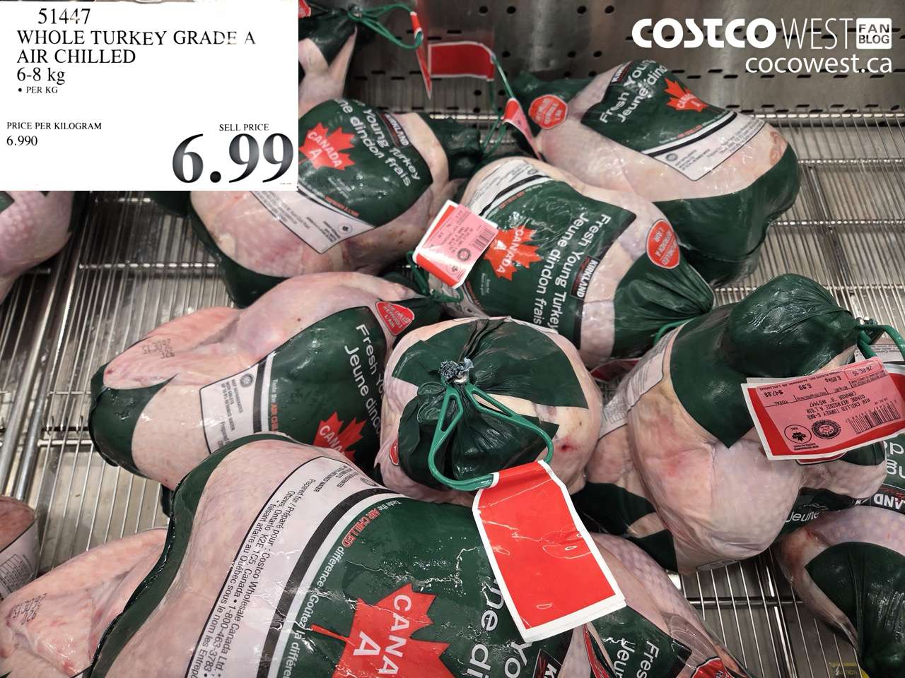 51447 WHOLE TURKEY GRADE A AIR CHILLED 6-8 KG $6.99