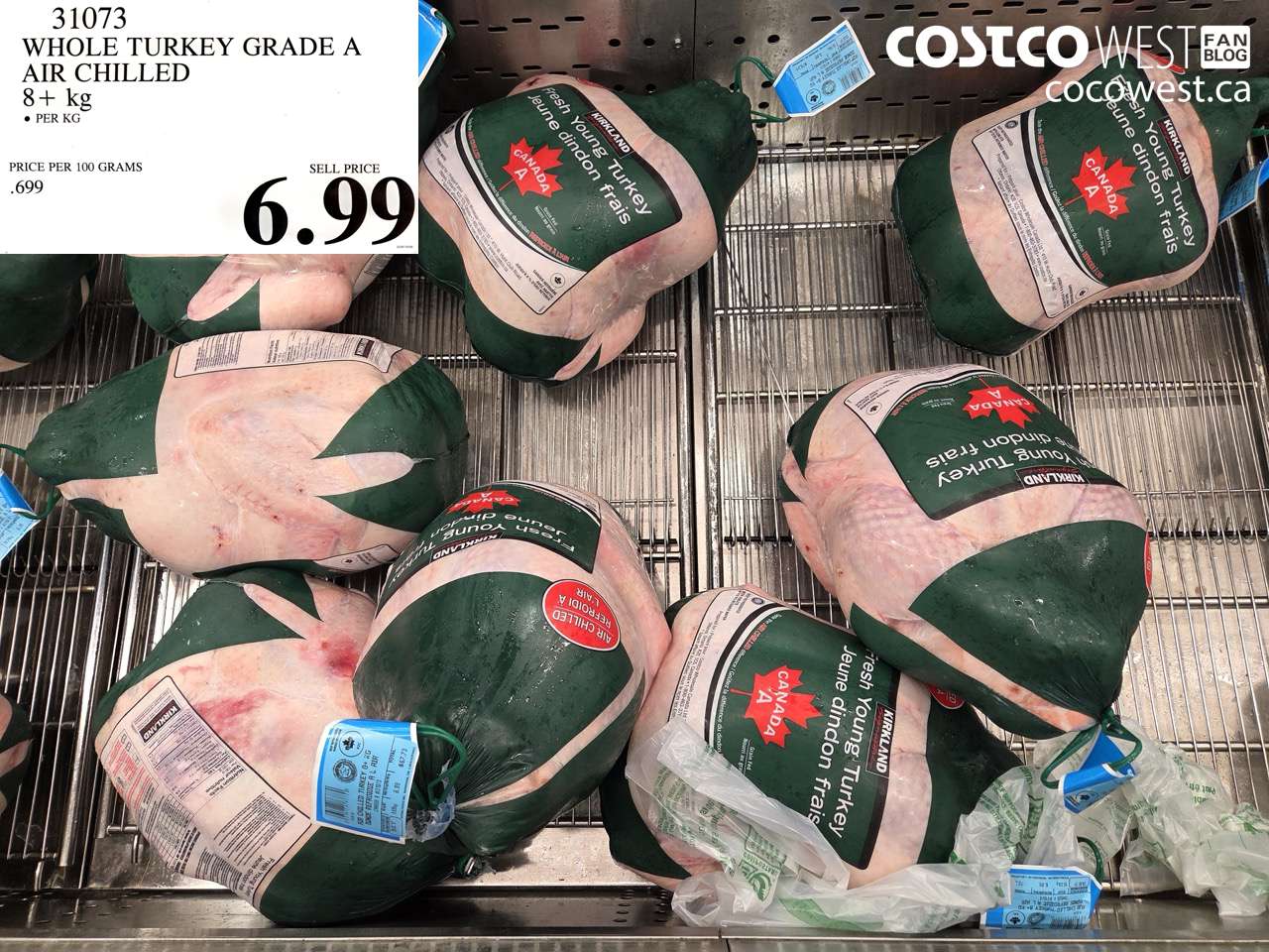 31073 WHOLE TURKEY GRADE A AIR CHILLED 8+ KG $6.99