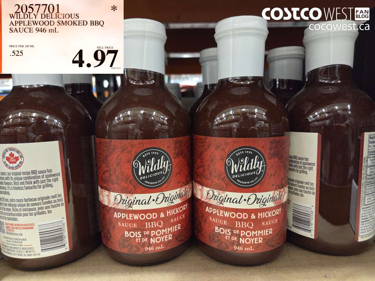 2057701 WILDLY DELICIOUS APPLEWOOD SMOKED BBQ SAUCE 946 ML $4.97