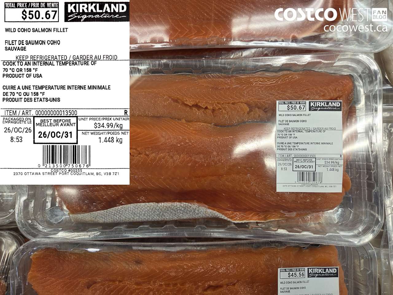 13500 WILD COHO SALMON FILLET $34.99