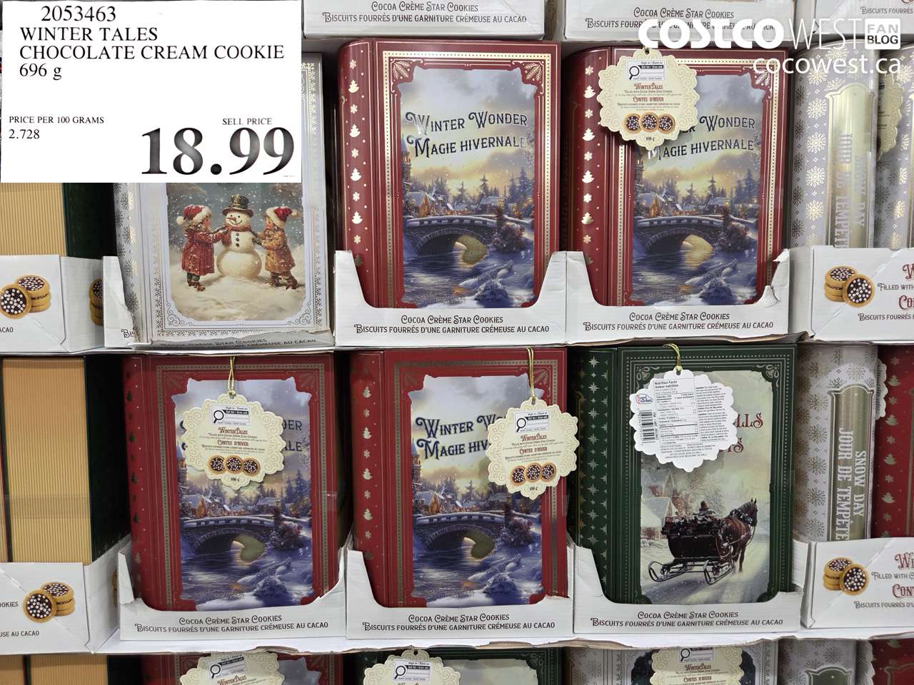 2053463 WINTER TALES CHOCOLATE CREAM COOKIE 696 G $18.99
