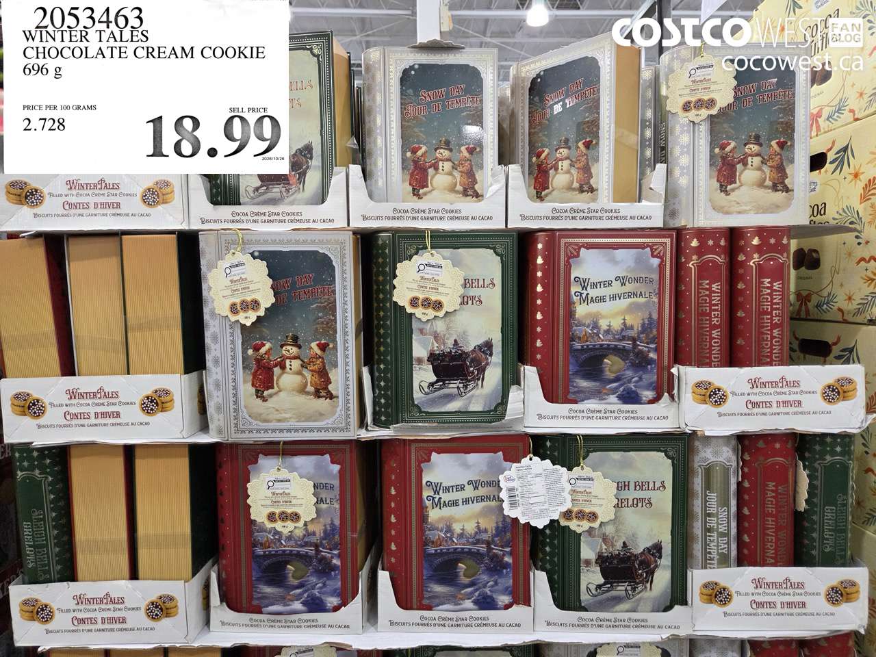 2053463 WINTER TALES CHOCOLATE CREAM COOKIE 696 G $18.99