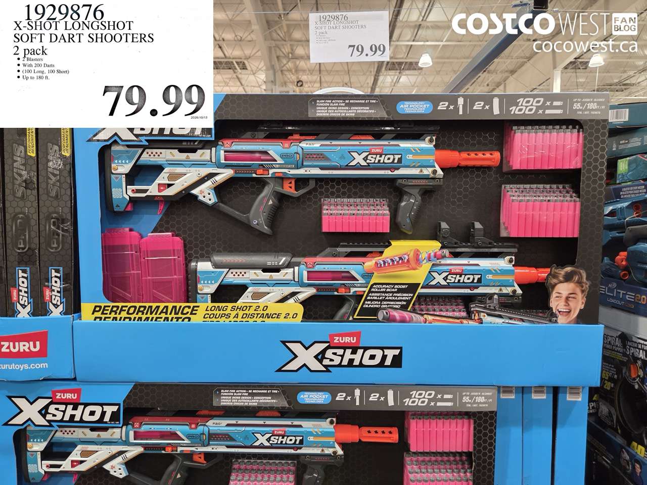 1929876 X-SHOT LONGSHOT SOFT DART SHOOTERS 2 PACK $79.99