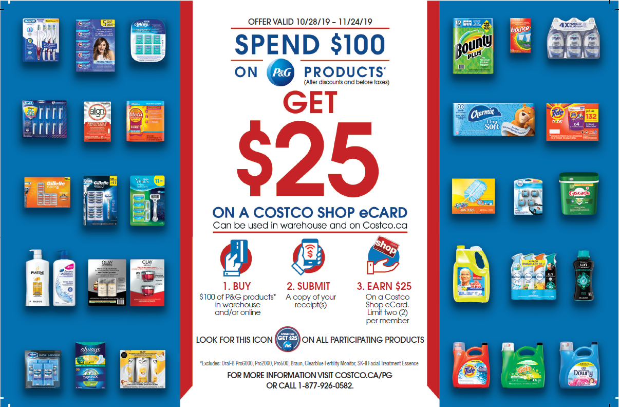 Proctor & Gamble Spend 100 Get 25 Promotion Oct 28 to Nov 24
