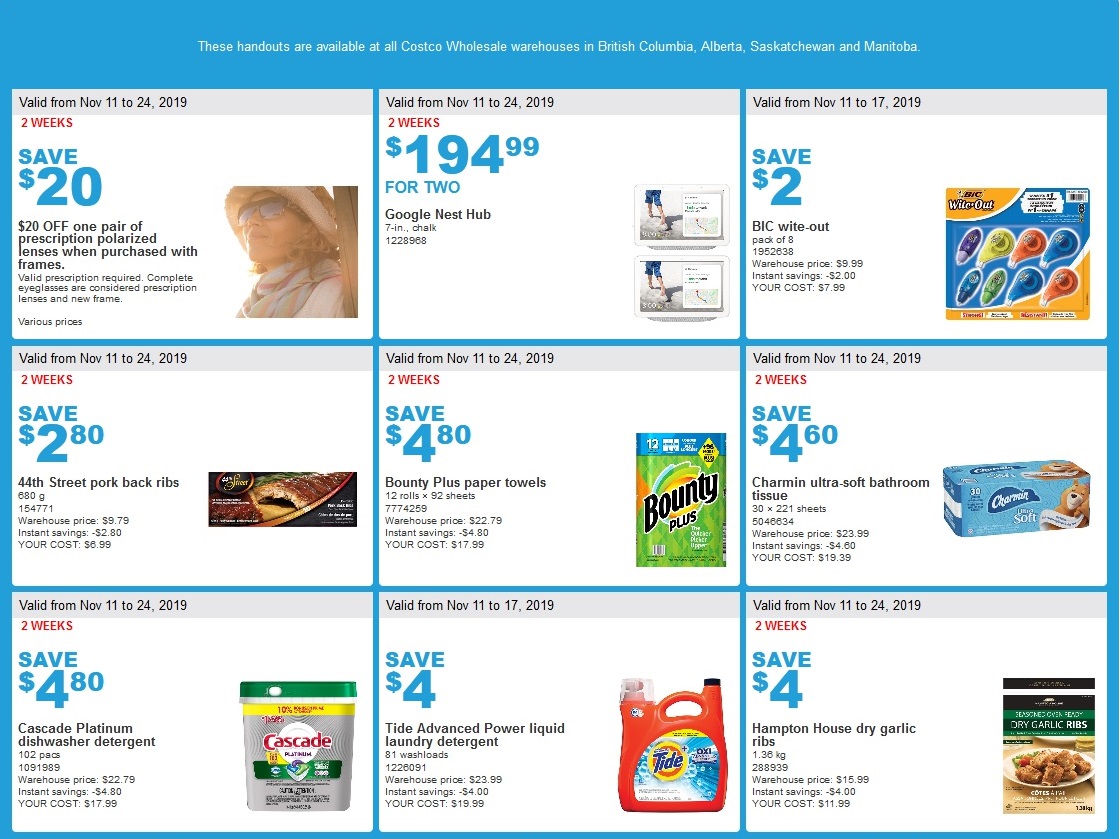 Costco Flyer & Costco Sale Items for Nov 1117, 2019 for BC, AB, SK, MB Costco West Fan Blog