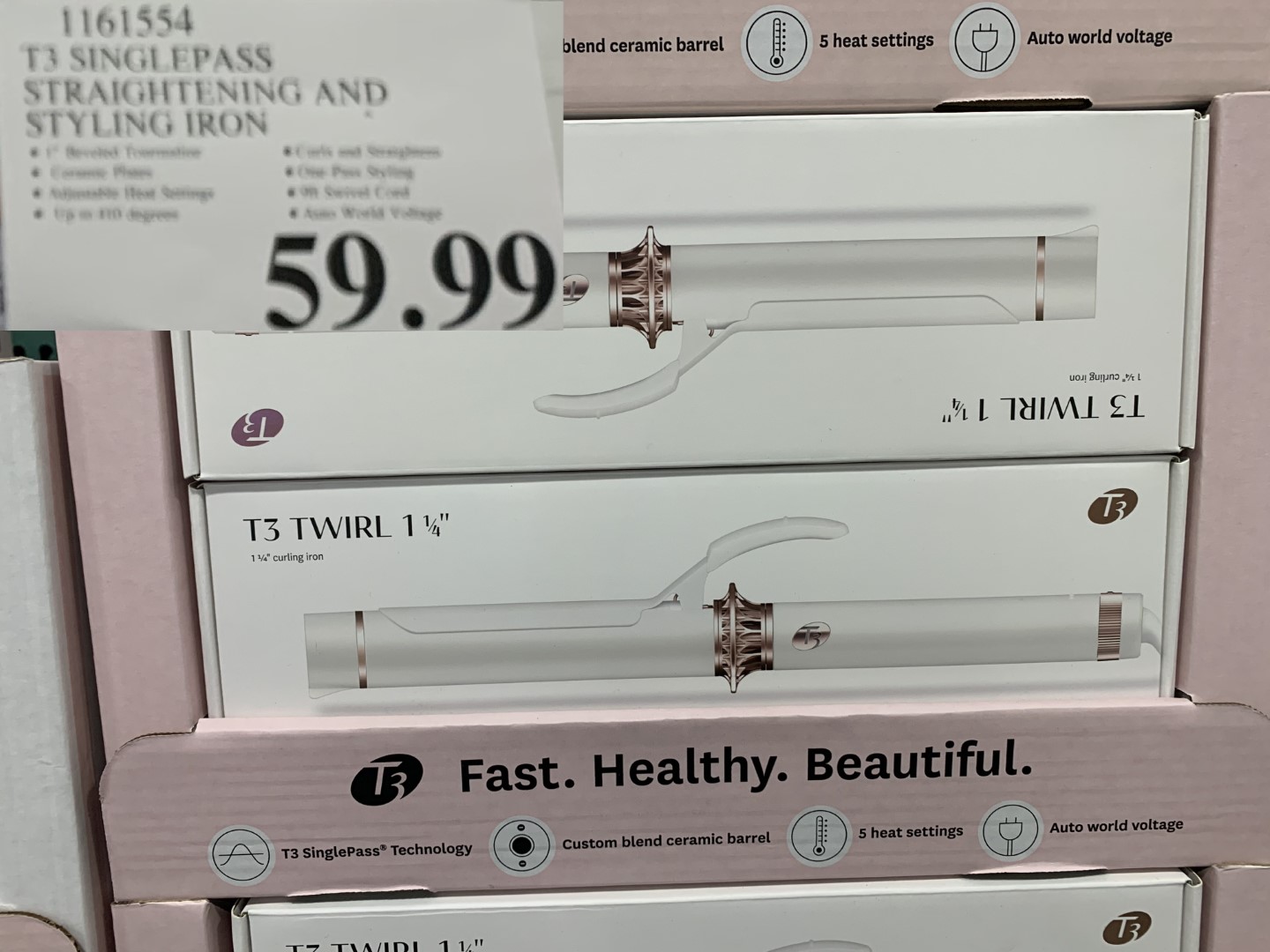 t3 curling iron costco