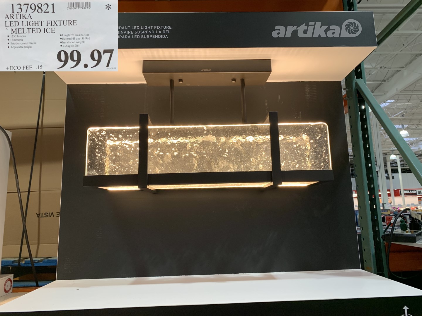 melting ice light fixture costco