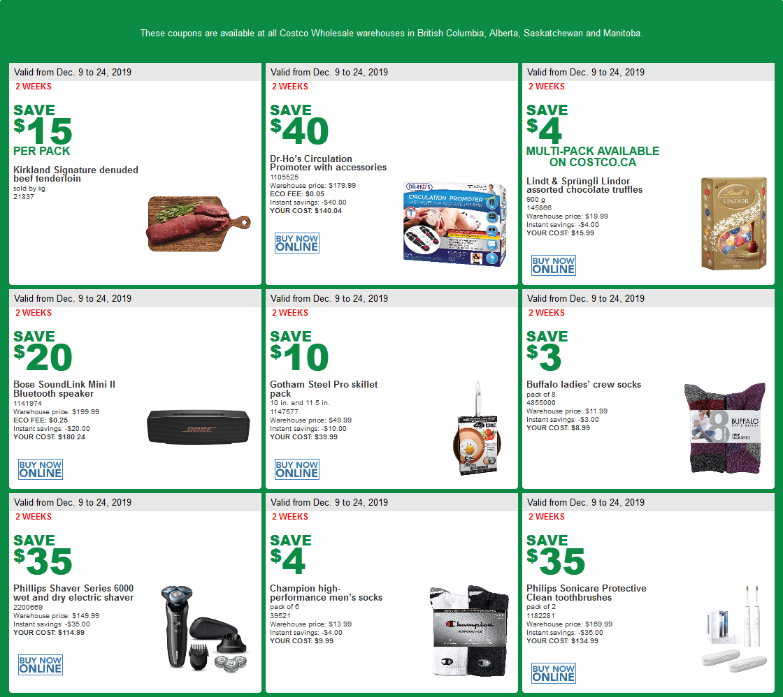 Costco Flyer & Costco Sale Items for Dec 915, 2019 for BC, AB, SK, MB Costco West Fan Blog