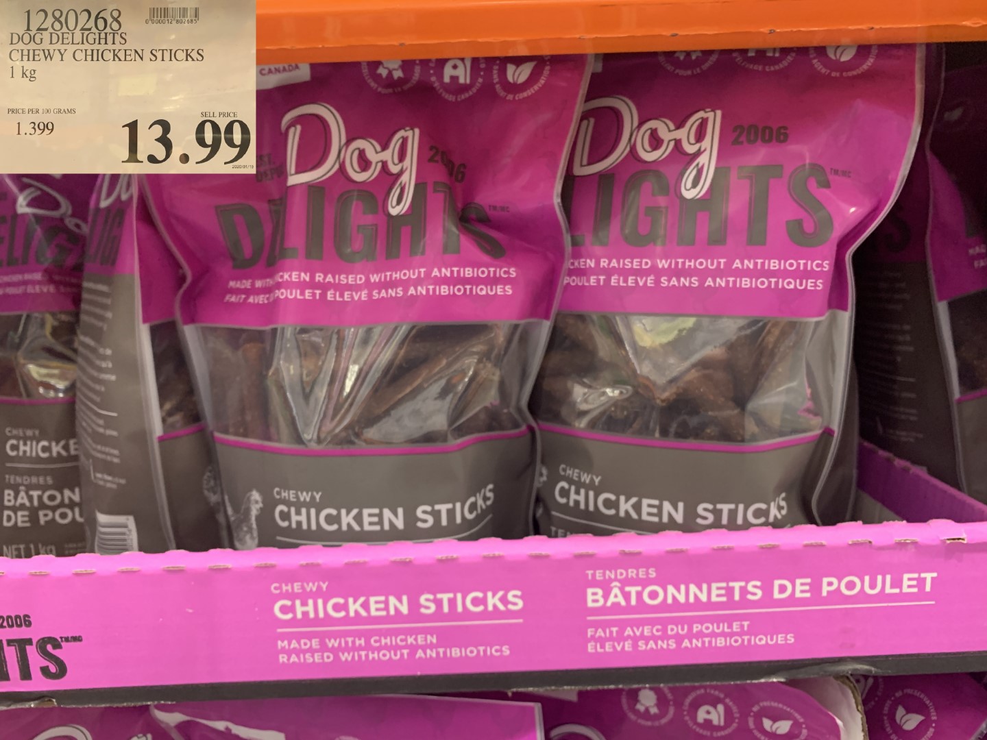 dog delights chewy chicken sticks costco