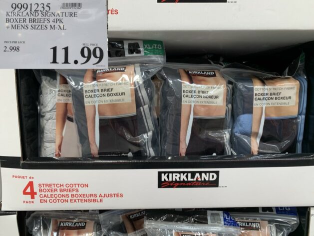 Kirkland 4pk Cotton Boxer Briefs - Large
