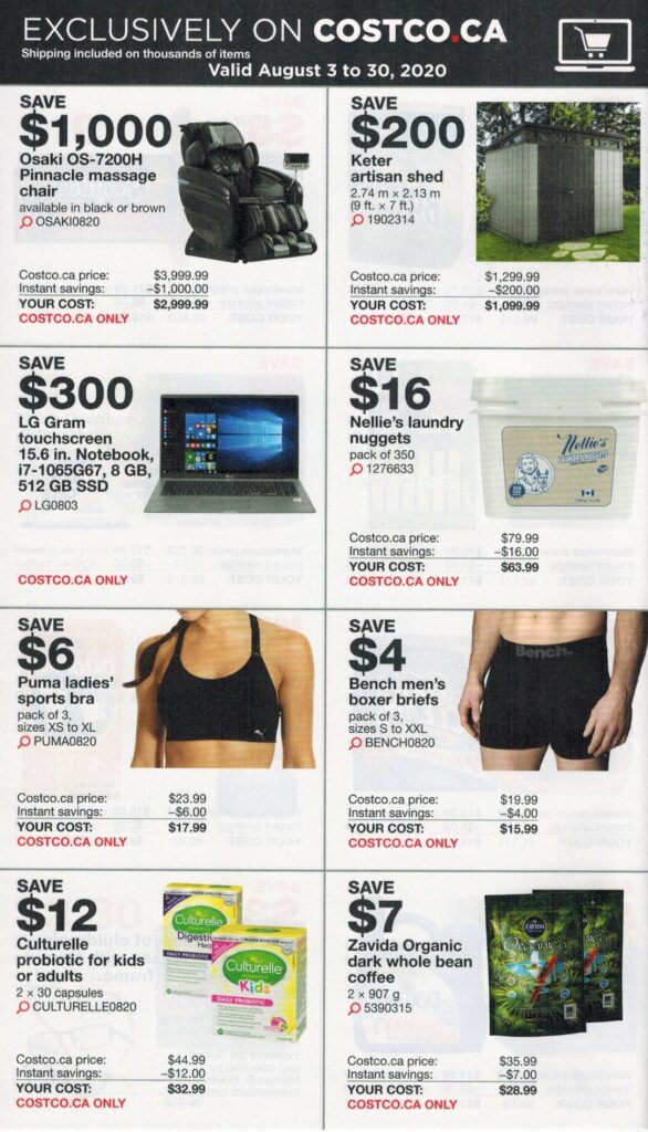 PREVIEW Costco Canada August Monthly Sales Flyer Costco West Fan Blog