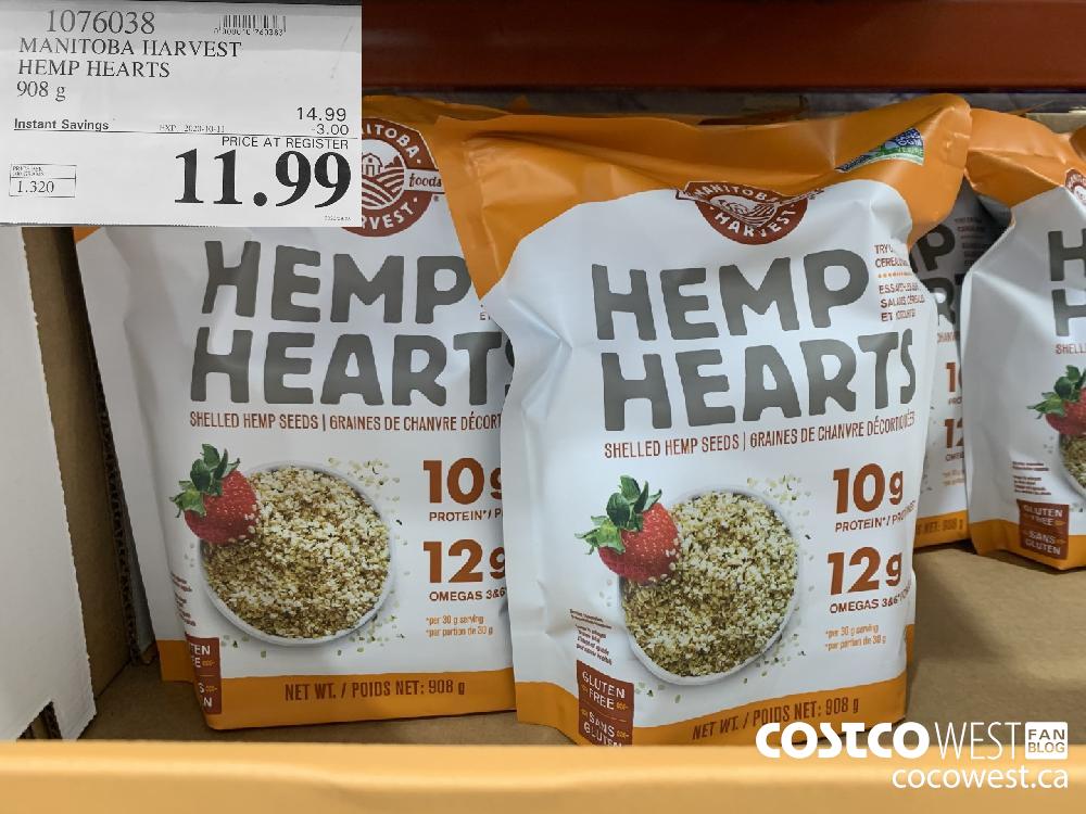 1076038 MANITOBA HARVEST HEMP HEARTS 908 g 11.99
