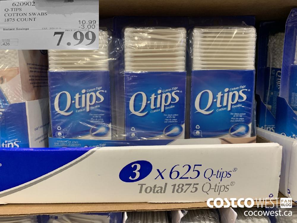620902 Q-TIPS COTTON SWABS 1875 COUNT EXP 2020-10-11 7.99 