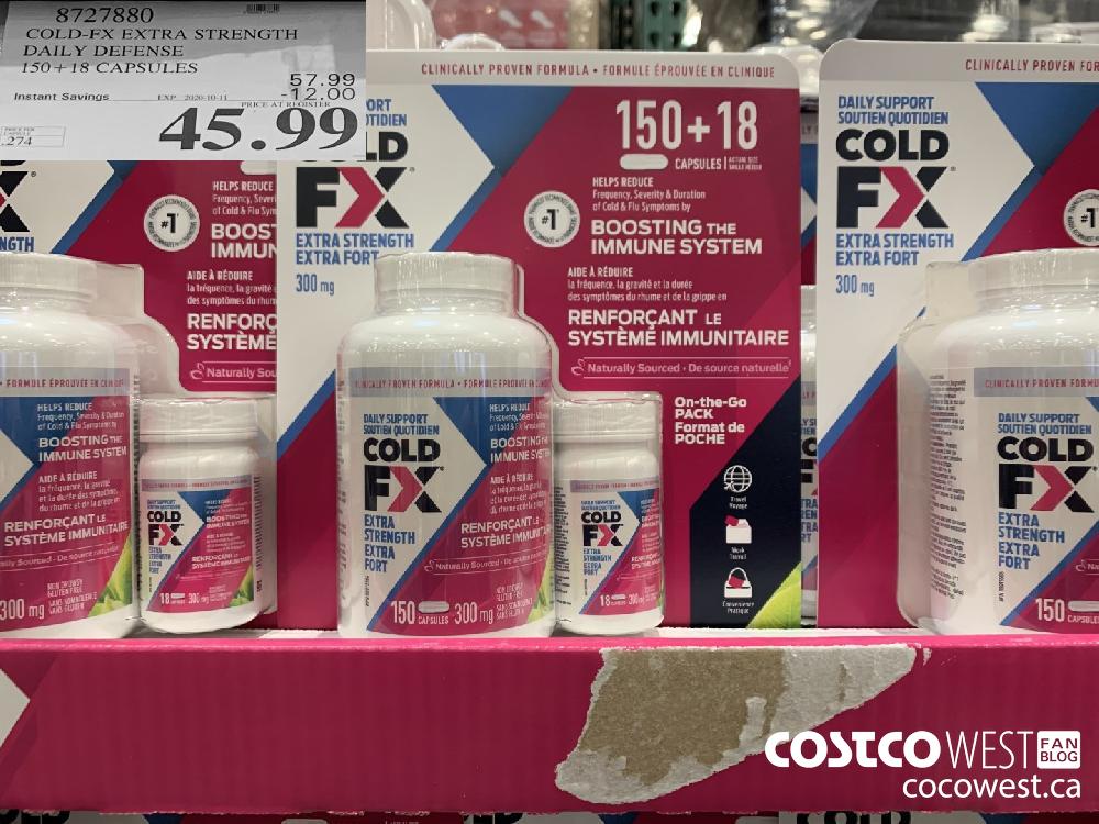 8727880 COLD-FX EXTRA STRENGTH DAILY DEFENSE 150 18 CAPSULES EXP 2020-10-11 45.99 