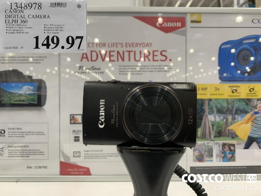 1348978 CANON DIGITAL CAMERA ELPH 360 149.97 