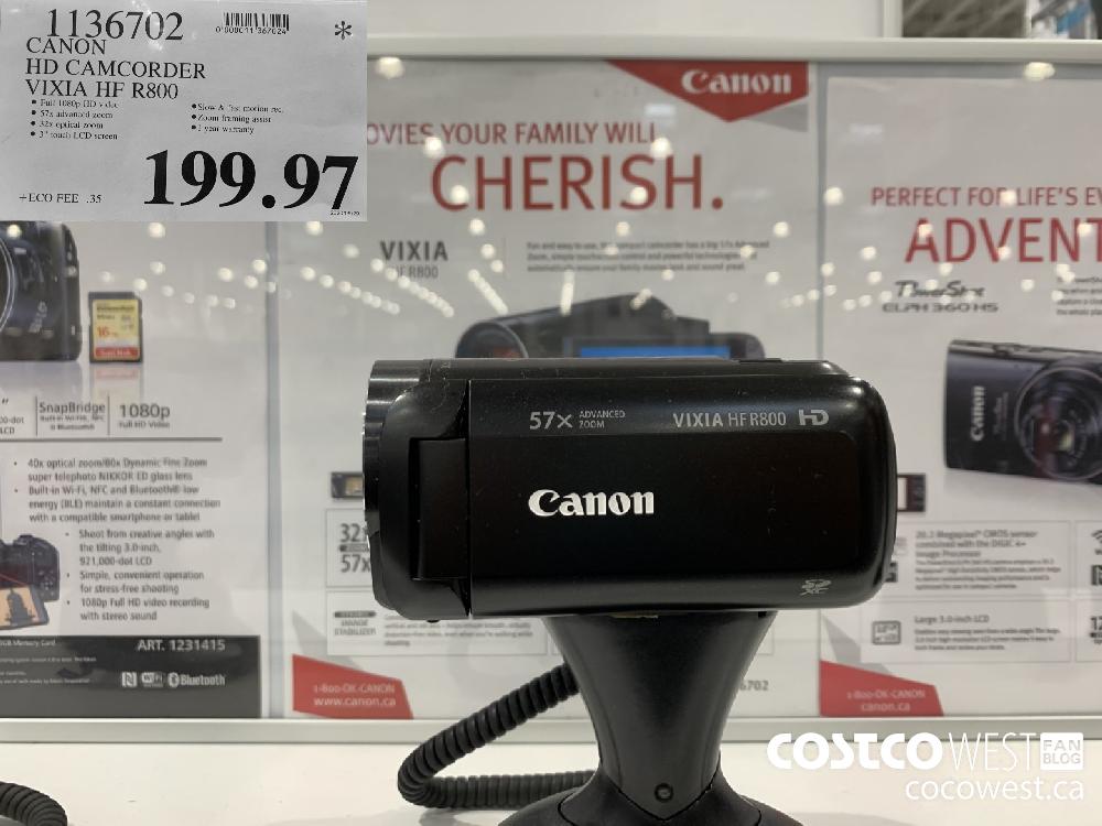 113670 CANON HD CAMCORDER VIXIA HF R800 199.97