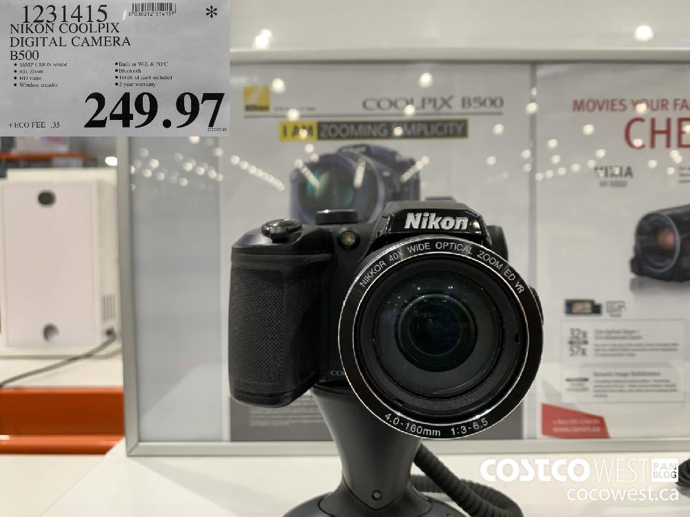 1231415 NIKON COOLPIX DIGITAL CAMERA B500 249.97 