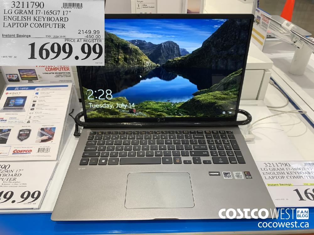 3211790 LG GRAM I7-165G7 17" ENGLISH KEYBOARD LAPTOP COMPUTER EXP. 2020-10-05 1699.99 