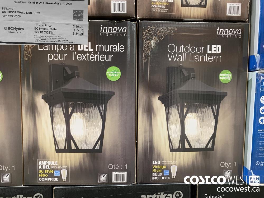 1366339 INNOVA OUTDOOR WALL LANTERN 34.99