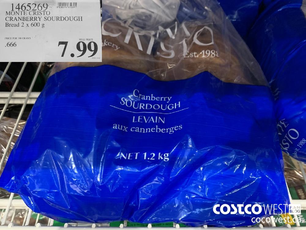 14652769 MONTE CRISTO CRANBERRY SOURDOUGH Bread 2 x 600 g 7.99