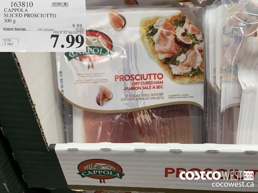 163810 CAPPOLA SLICED PROSCIUTTO 300 g EXP 2020-10-11 7.99 