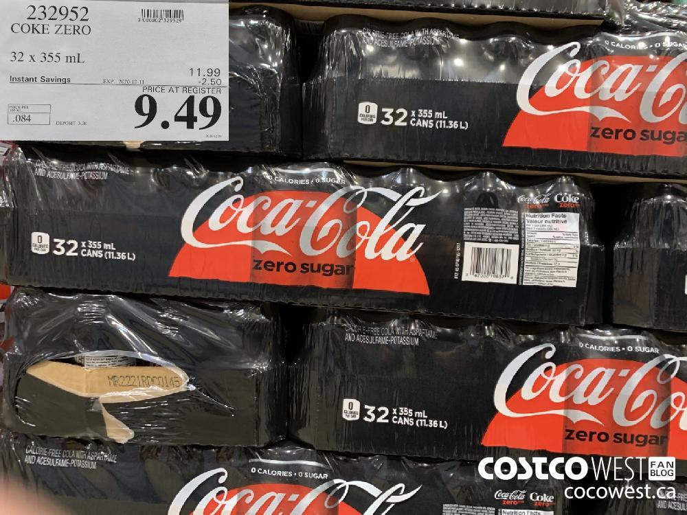 232952 COKE ZERO 32 x355 mL EXP 2020-10-11 9.49