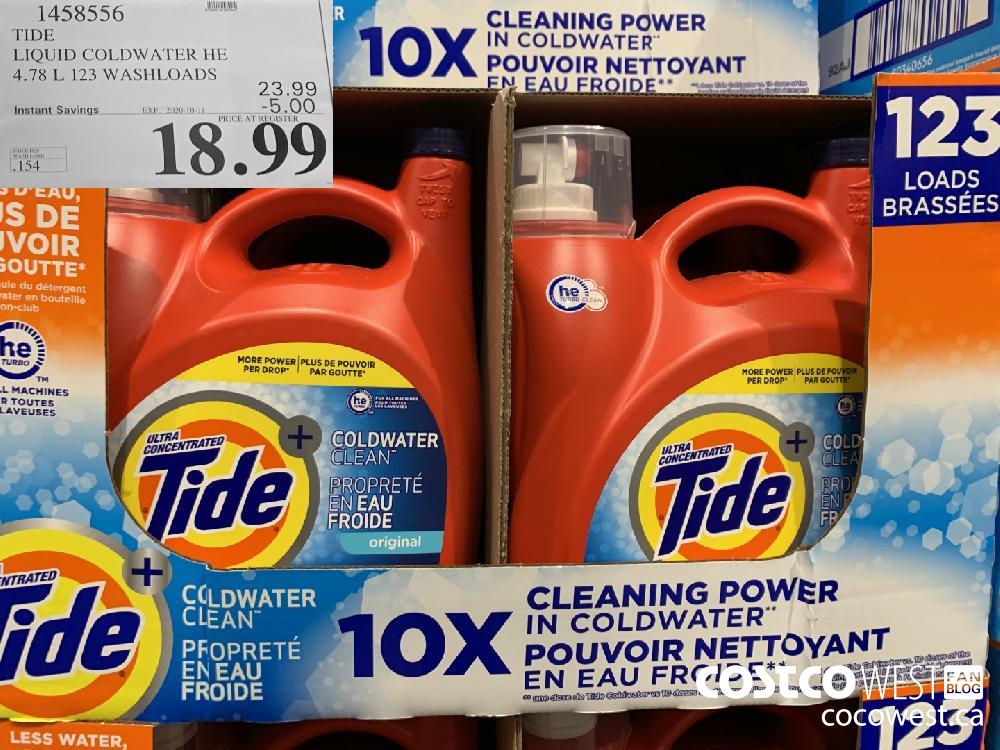 1458556 TIDE LIQUID COLDWATER HE 4.78 L 123 WASHLOADS EXP. 2020-10-11 18.99 