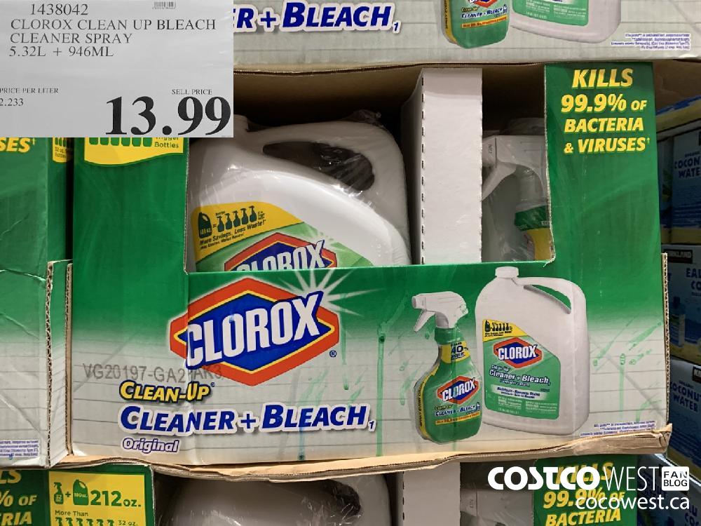 1438042 CLOROX CLEAN UP BLEACH CLEANER SPRAY 5.32L 946ML 13.99 