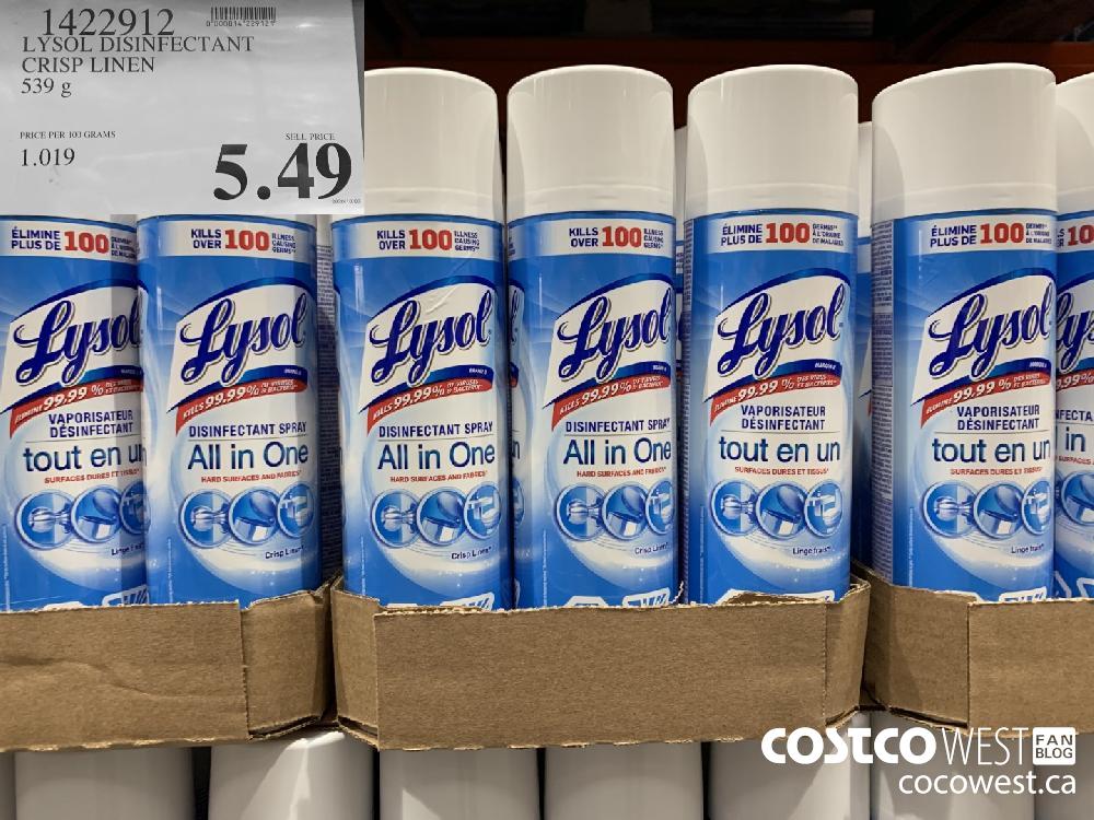 1422912 LYSOL DISINFECTANT CRISP LINEN 539 G 5.49 