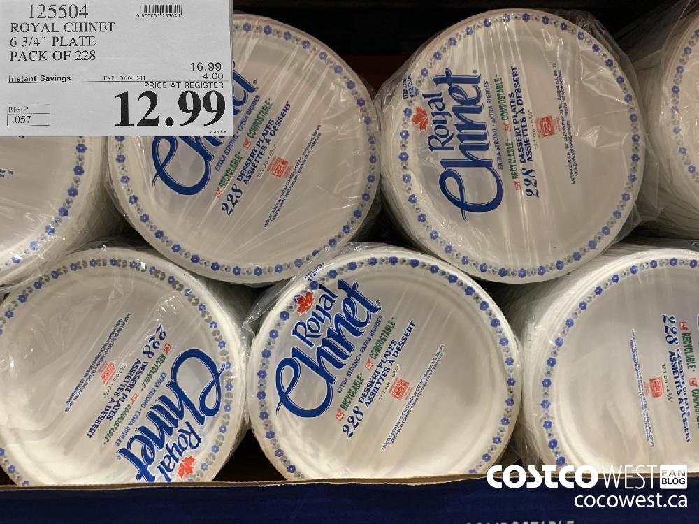 125504 ROYAL CHINET 6 3/4" PLATE PACK OF 228 EXP. 2020-10-11 12.99 