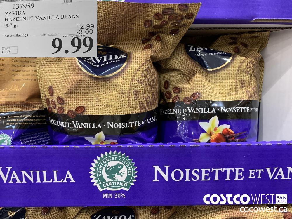 137959 ZAVIDA HAZELNUT VANILLA BEANS 907 g EXP. 2020-10-11 9.99 