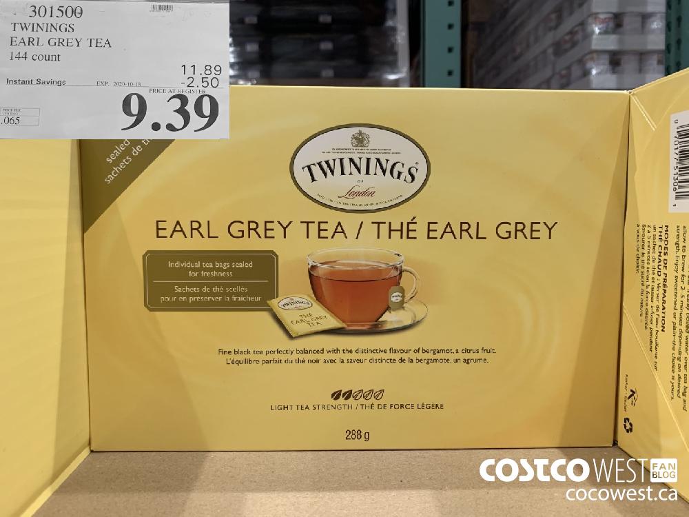 301500 TWININGS EARL GREY TEA 144 count EXP. 2020-10-11 9.39