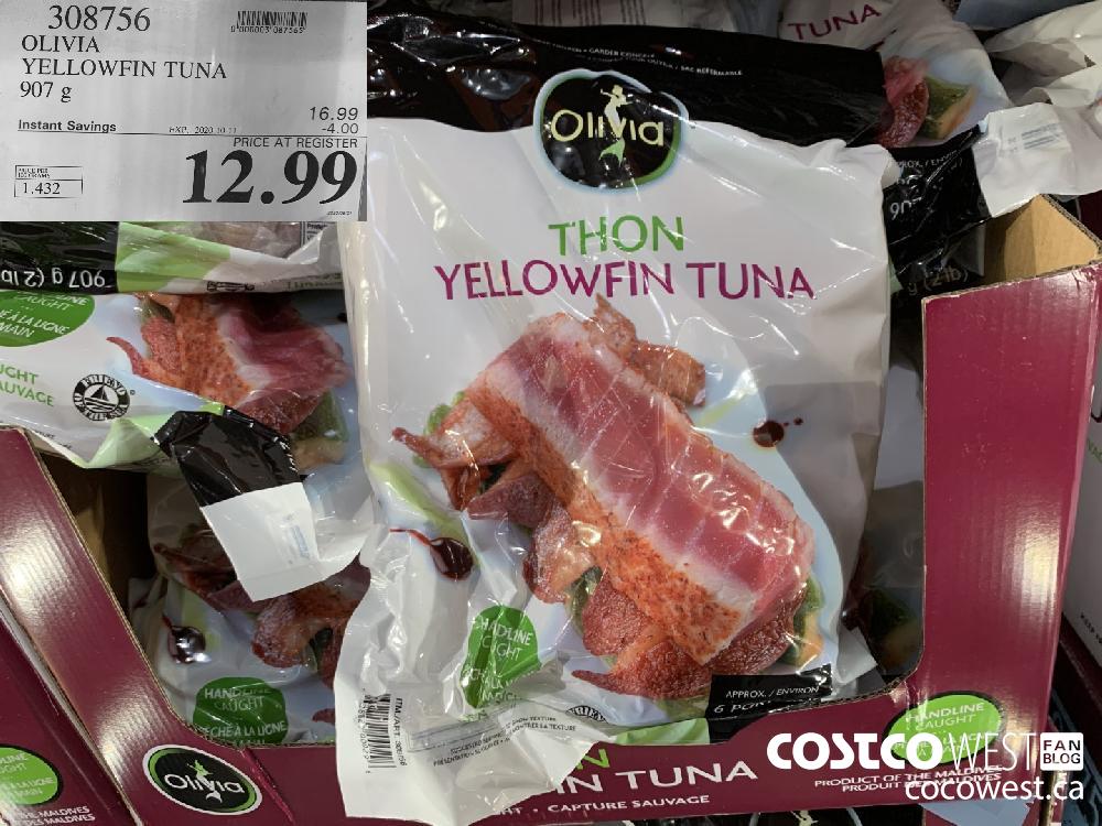 308756 OLIVIA YELLOWFIN TUNA 907 g EXP. 2020-10-11 12.99 