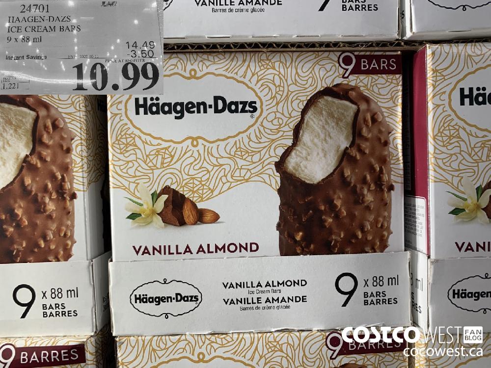 24701 HAAGEN-DAZS ICE CREAM BARS 9 x 88 ml EXP. 2020-10-11 19.99 