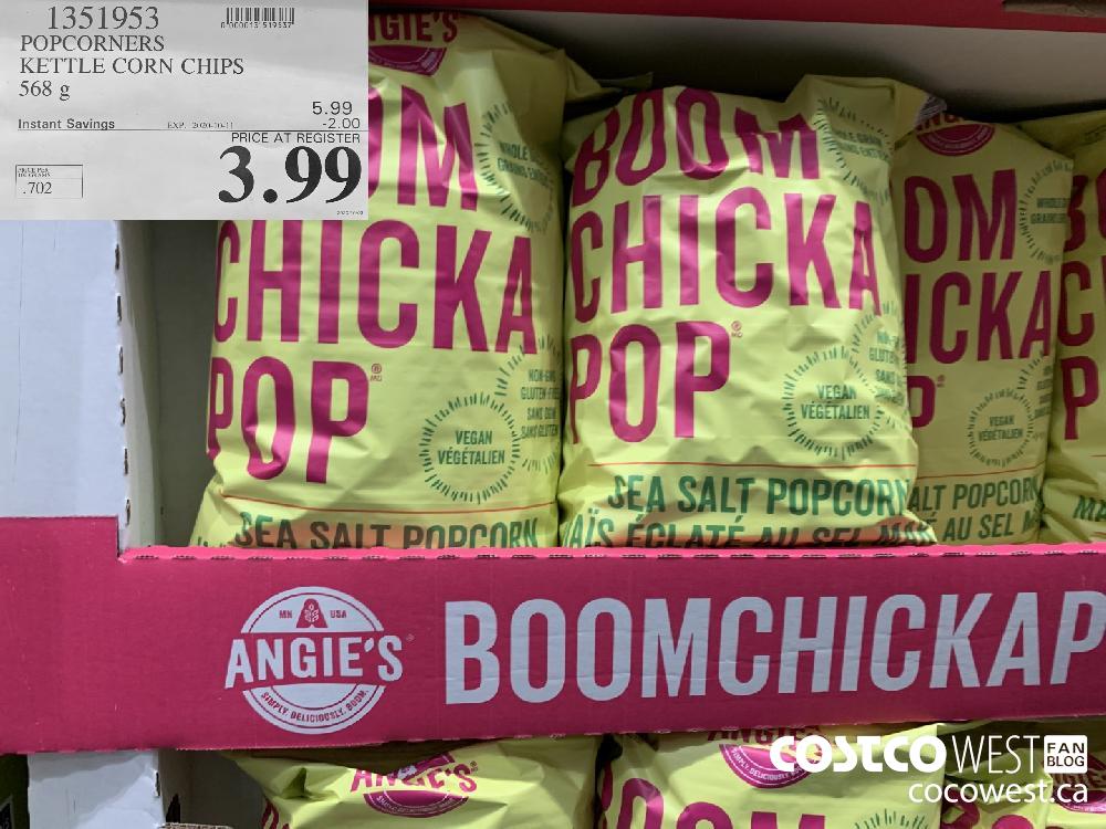 1351953 POPCORNERS KETTLE CORN CHIPS 568 g EXP. 2020-10-11 3.99 