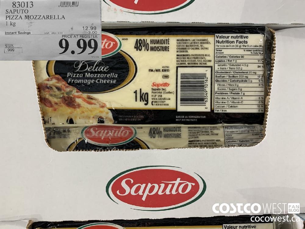 83013 SAPUTO PIZZA MOZZARELLA 1 kg EXP. 2020-10-11 9.99