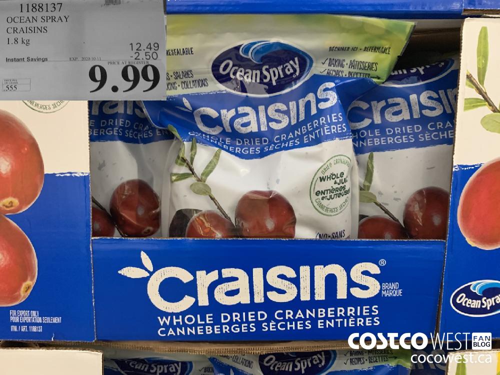 1188137 OCEAN SPRAY CRAISINS 1.8 kg EXP. 2020-10-11 9.99