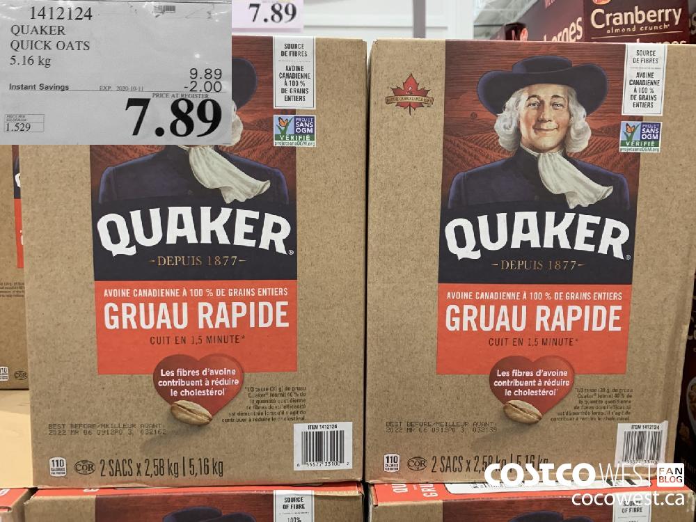 1412124 QUAKER QUICK OATS 5.16 kg EXP. 2020-10-11 7.89