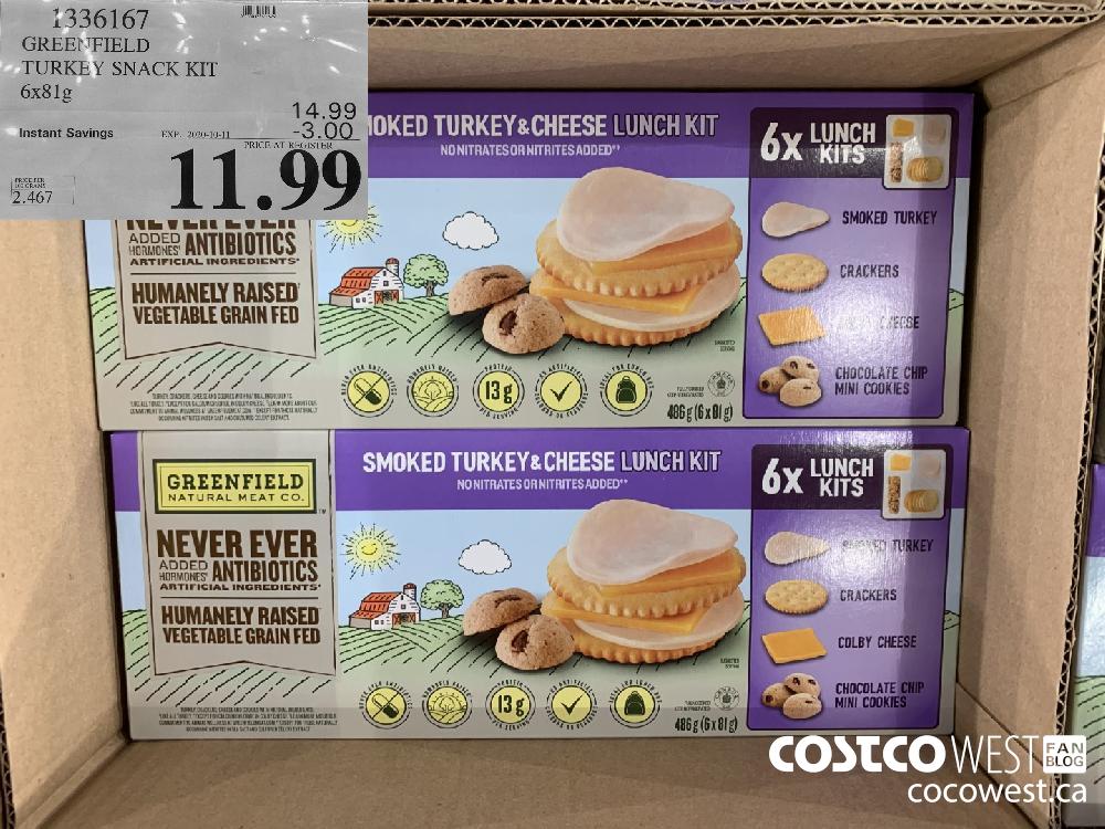 1336167 GREENFIELD TURKEY SNACK KIT 6x81g EXP. 2020-10-11 11.99