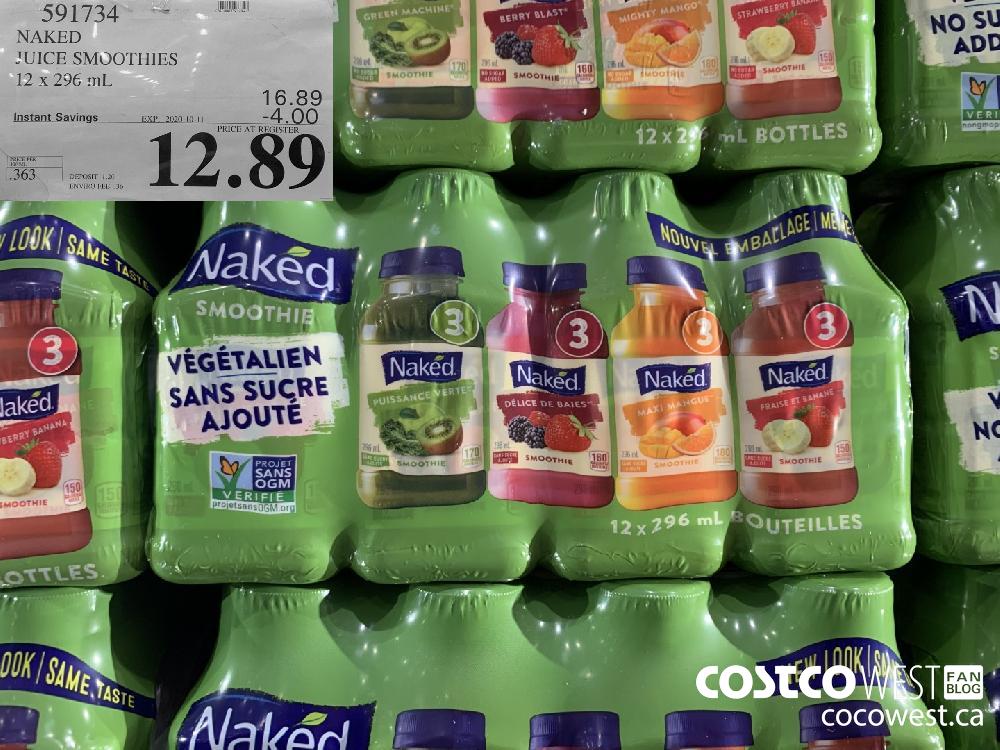591734 NAKED JUICE SMOOTHIES 12 x 296 mL EXP. 2020-10-11 12.89 