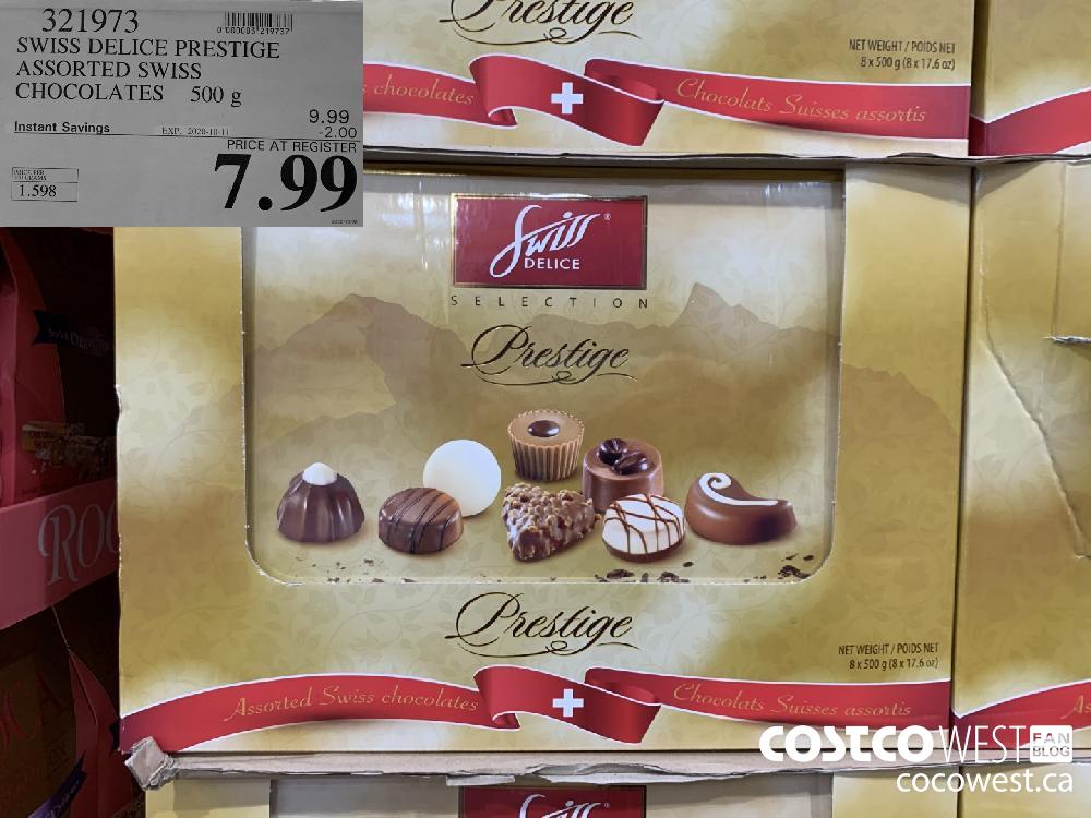 321973 SWISS DELICE PRESTIGE ASSORTED SWISS CHOCOLATES 500 G EXP. 2020-10-11 7.99